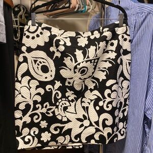 Talbots Monochrome Floral Skirt